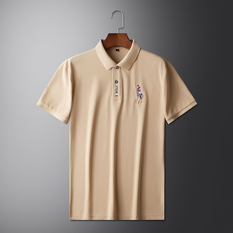 Thumbnail: Men's Embroidered Casual Fashion Short Sleeved POLO Shirt Summer Comfortable Top