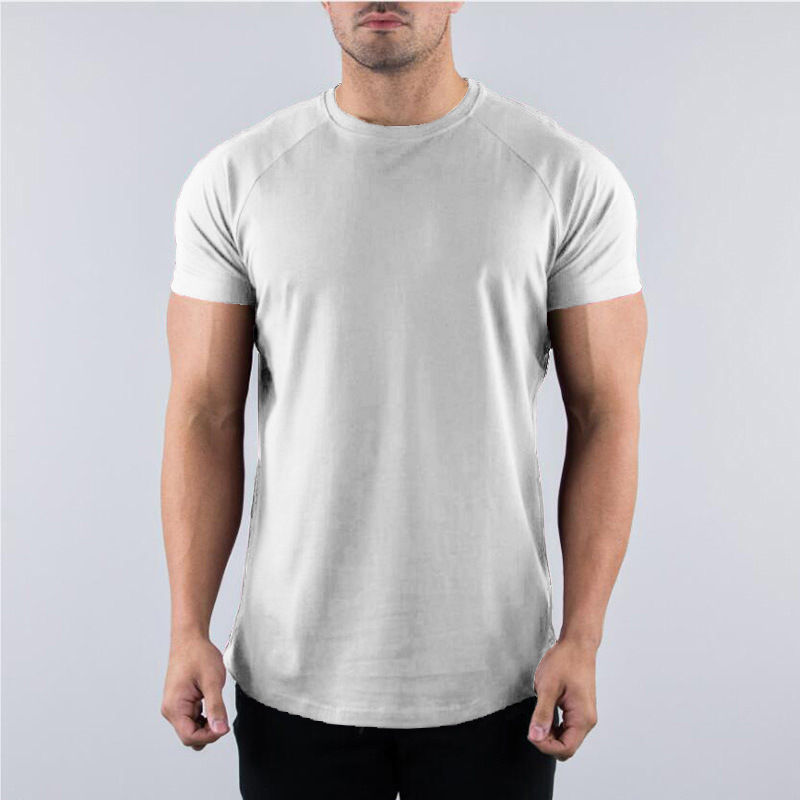 Thumbnail: Men's Summer Skinny Casual T-Shirt Short Sleeve Tee Male Gym Fitness Sport Cotto