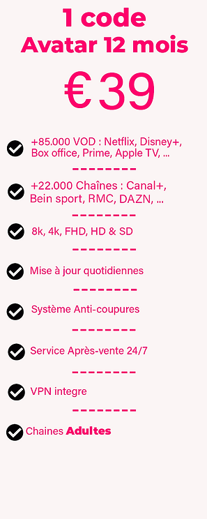abonnement avatar pro adulte