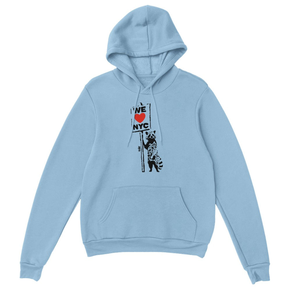 Hoodie "Raccoon With A Sign"