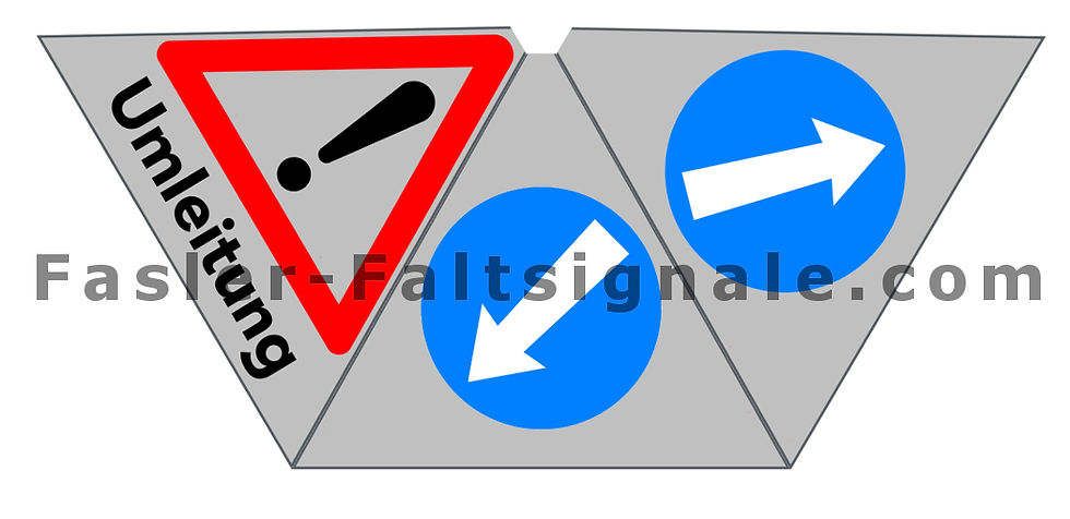 Faltsignal R2 90cm "UMLEITUNG" "LINKS UMFAHREN" "RECHTS UMFAHREN"