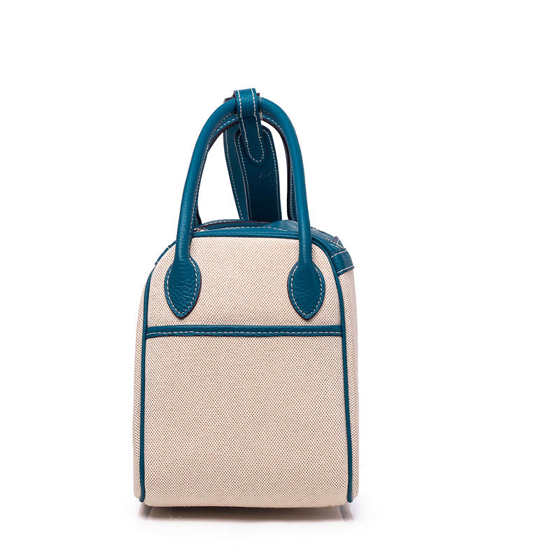 Thumbnail: Canvas and Top Layer Cowhide Doctor's Handbag