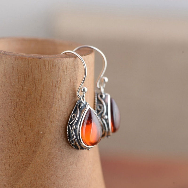 Thumbnail: LADAZA Vintage Water Drop Earrings in Antique Silver