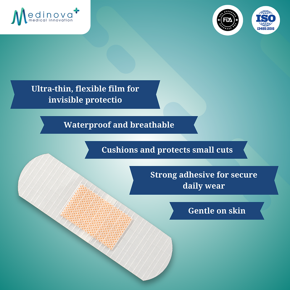 1" x 3" PU adhesive bandage strip, waterproof, flexible and breathable for daily wound protection