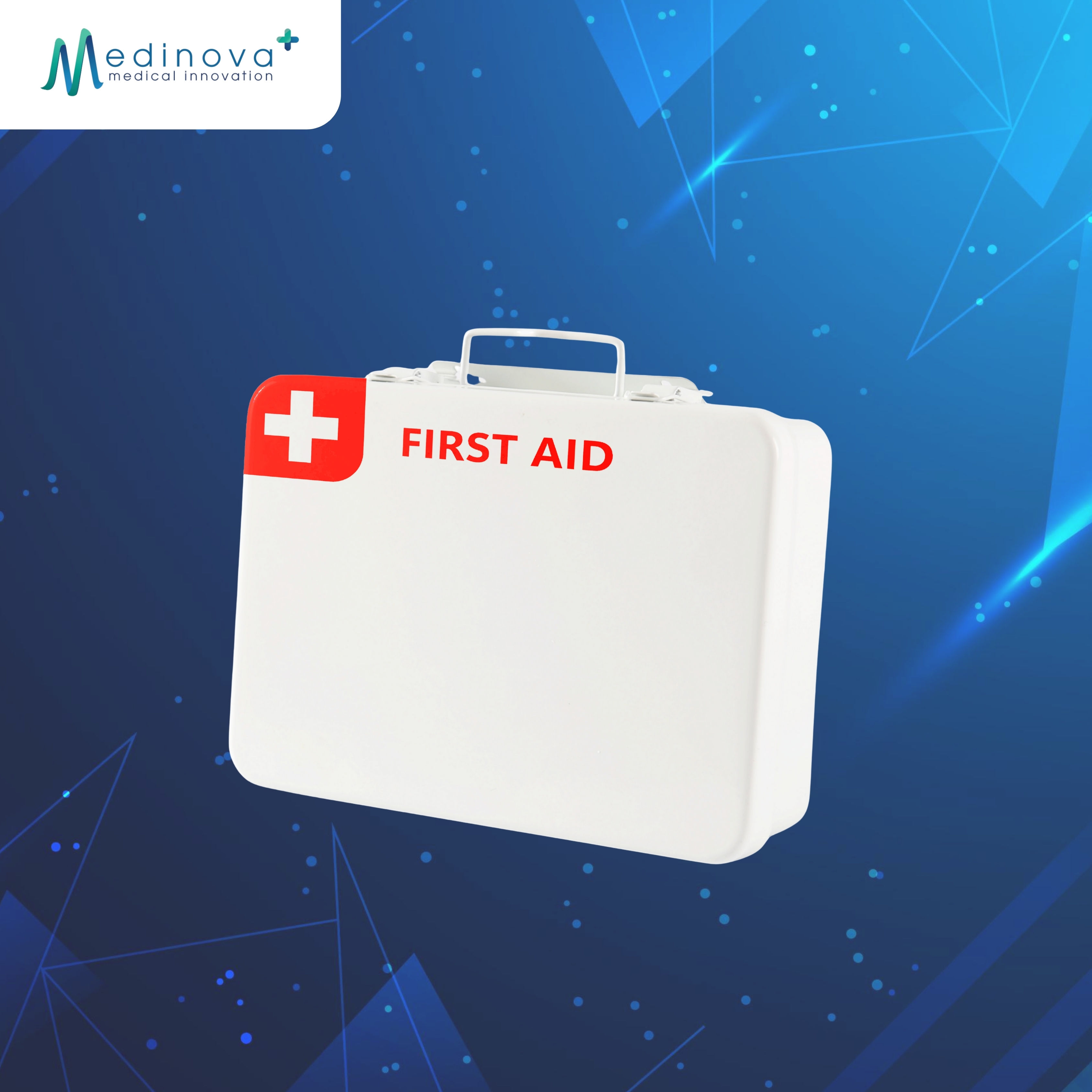 1-shelf first aid cabinet Model 12213, compact wall-mount steel unit for small office or classroom safety