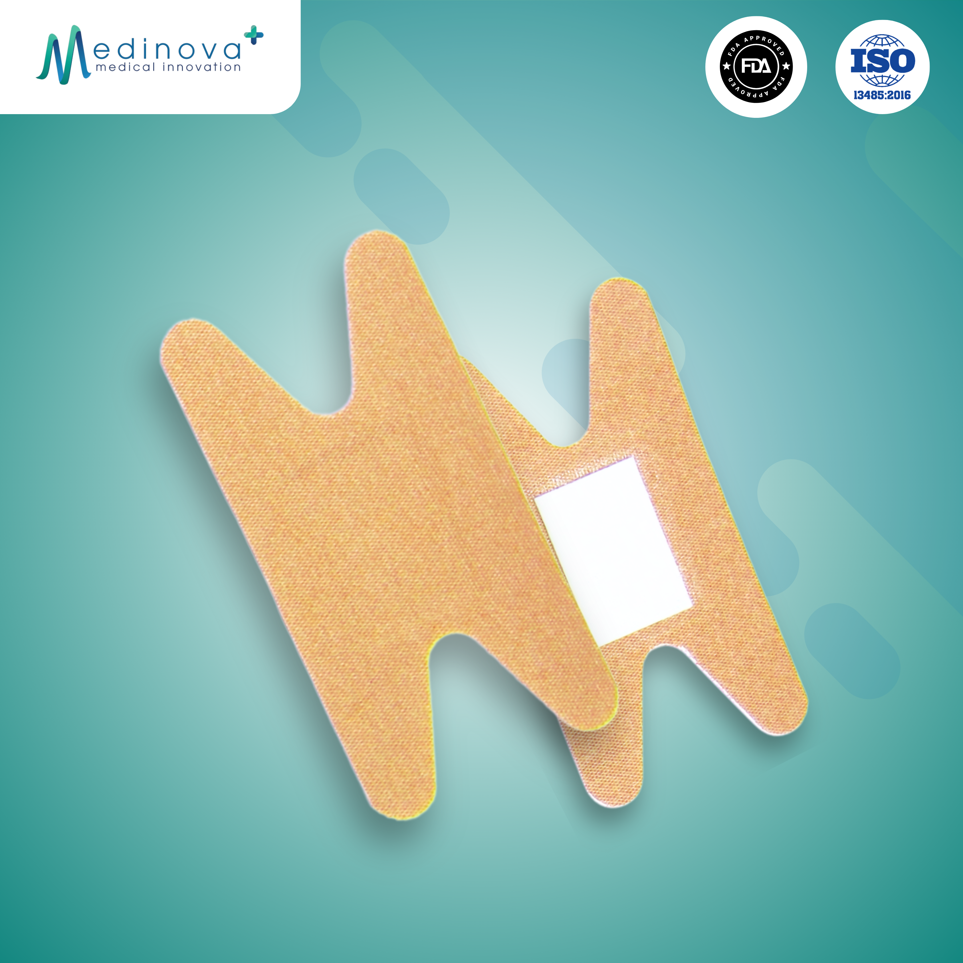 1 1/2in x 3in knuckle flexible bandages, latex-free, durable fabric, shaped for knuckle protection and secure wound coverage