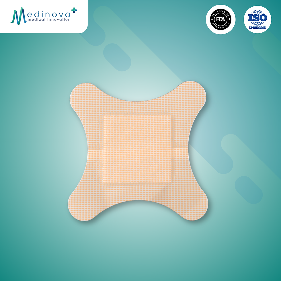 2" x 2" PE adhesive knuckle bandage with ventilation dots, sheer plastic, breathable and flexible for joint protection