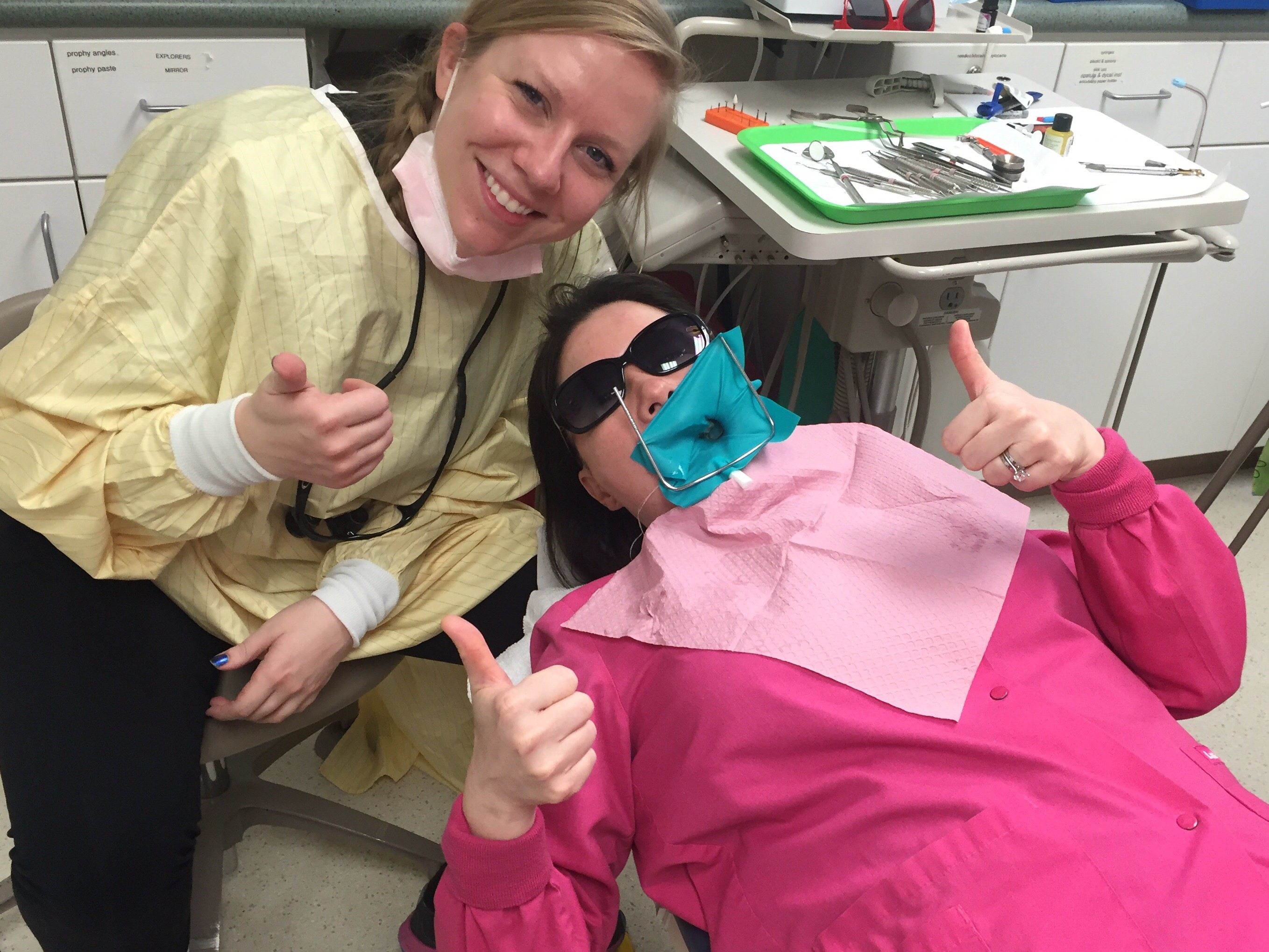 Carilion Children's GPR Resident Dr. Chelsea Randall works on my silver filling and she is awesome!