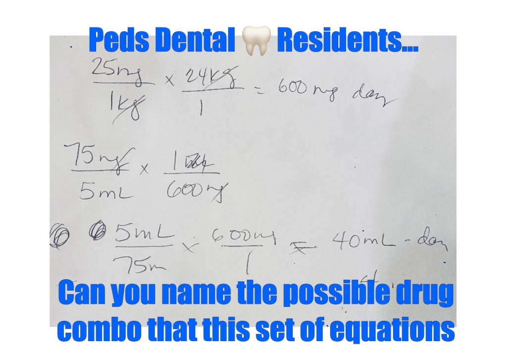 Name the possible drug combo that these equations represent…