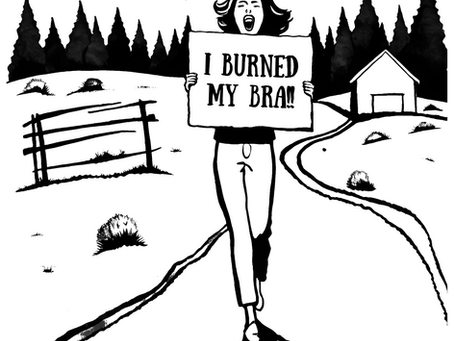 Protesting female on country road