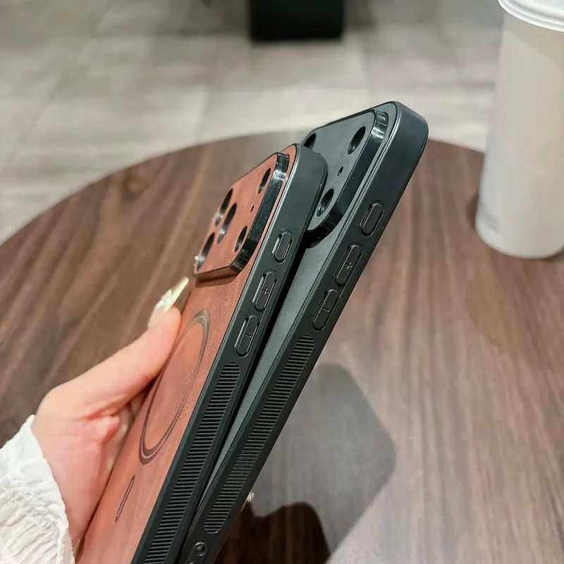 Thumbnail: Luxury Leather For Magsafe Shockproof Phone Case For iPhone 17 16 15 14 13 12 11