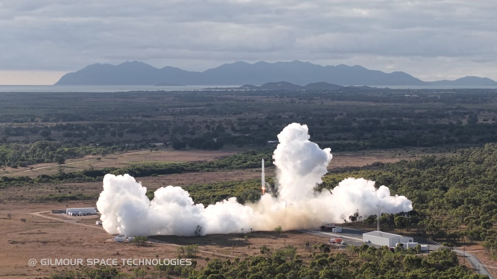 Gilmour Space Eris rocket at Bowen Orbital Spaceport