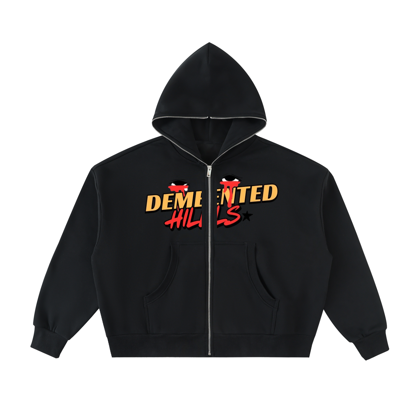 Fleeced Full-Zip Boxy Hoodie