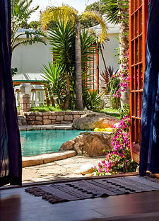 The view of the pool from the Oasis room.