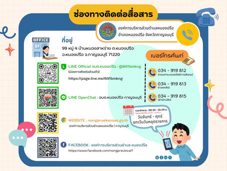 ช่องทางสำหรับติดต่อสื่อสาร สอบถามข้อมูลต่างๆ