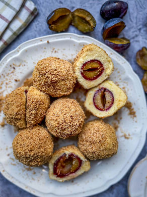 Brown Sugar Cinnamon Breadcrumbs Plum Dumplings