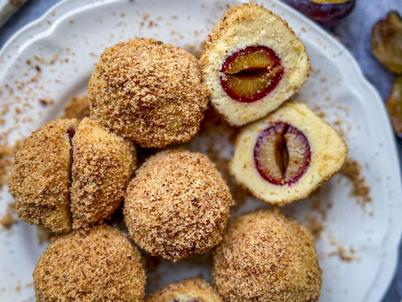 Brown Sugar Cinnamon Breadcrumbs Plum Dumplings