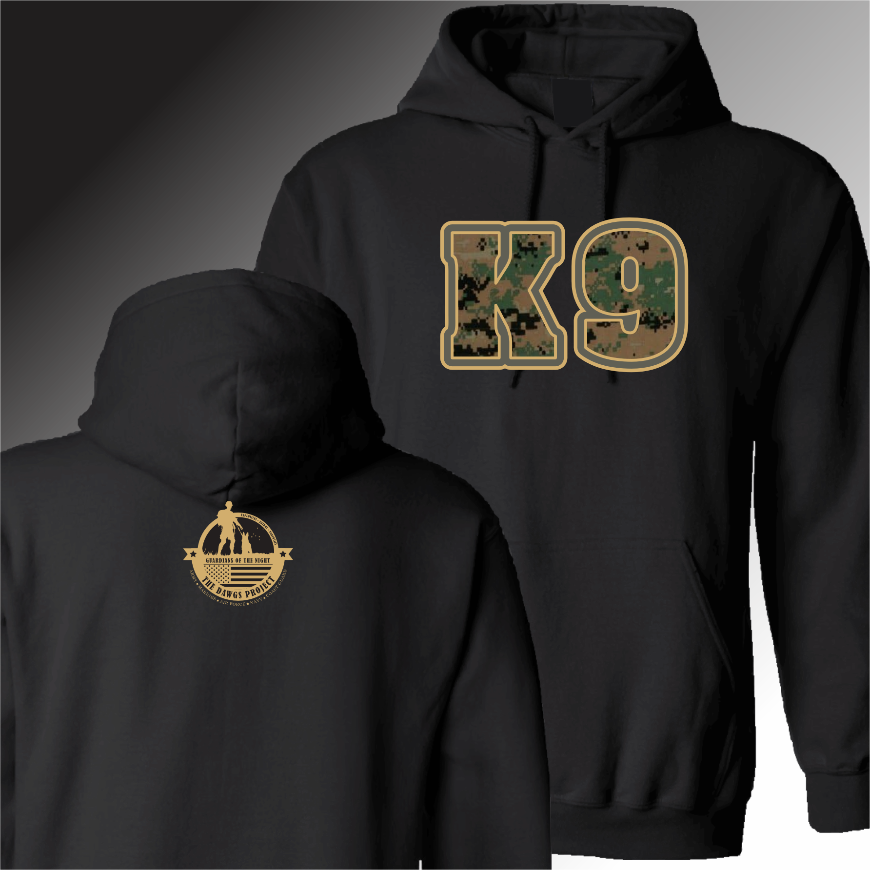 K9 (Applique) USMC Hoodie
