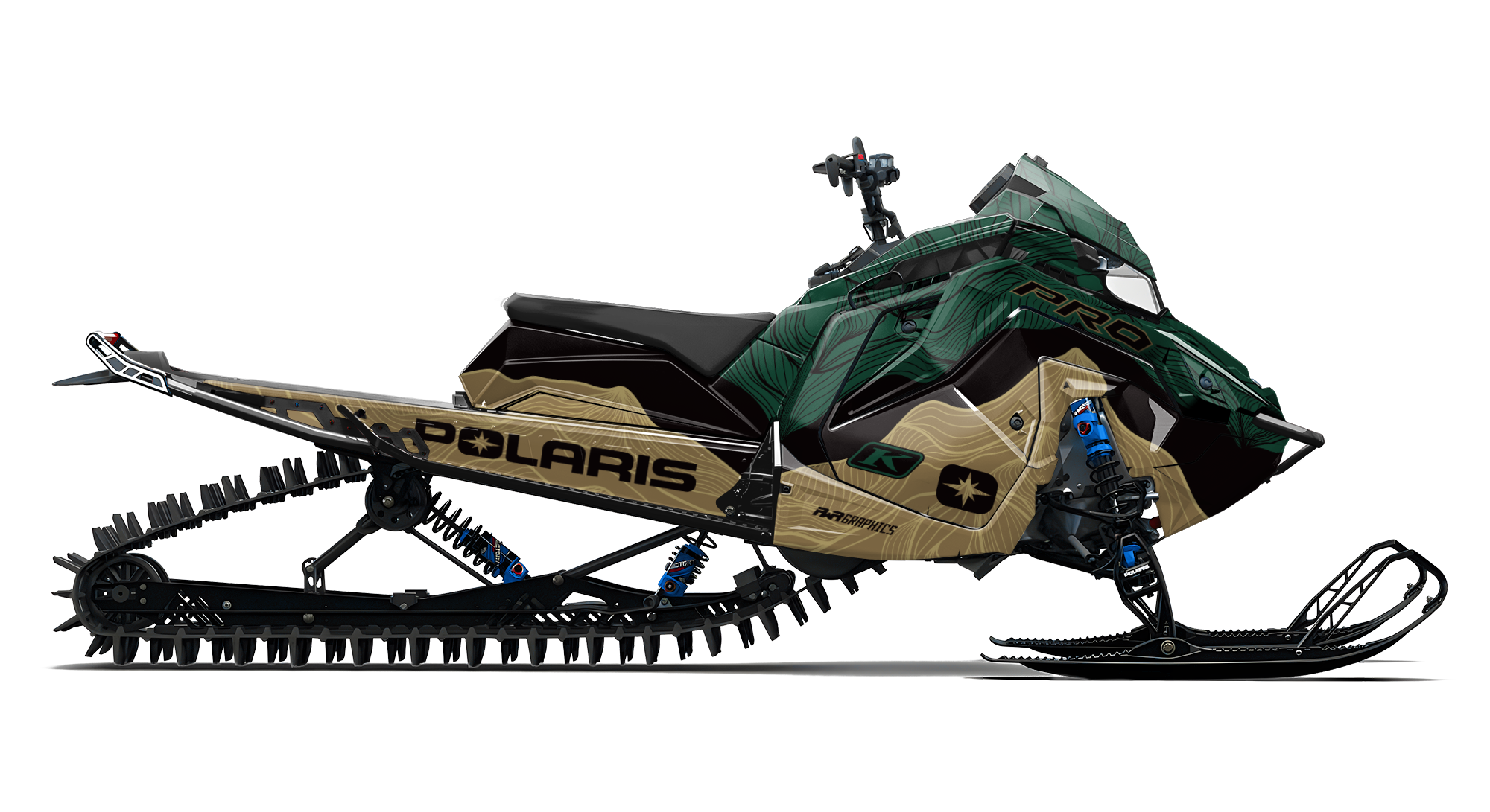 POLARIS BACKWOODS DARKGREEN & SAND GRAPHICS KIT
