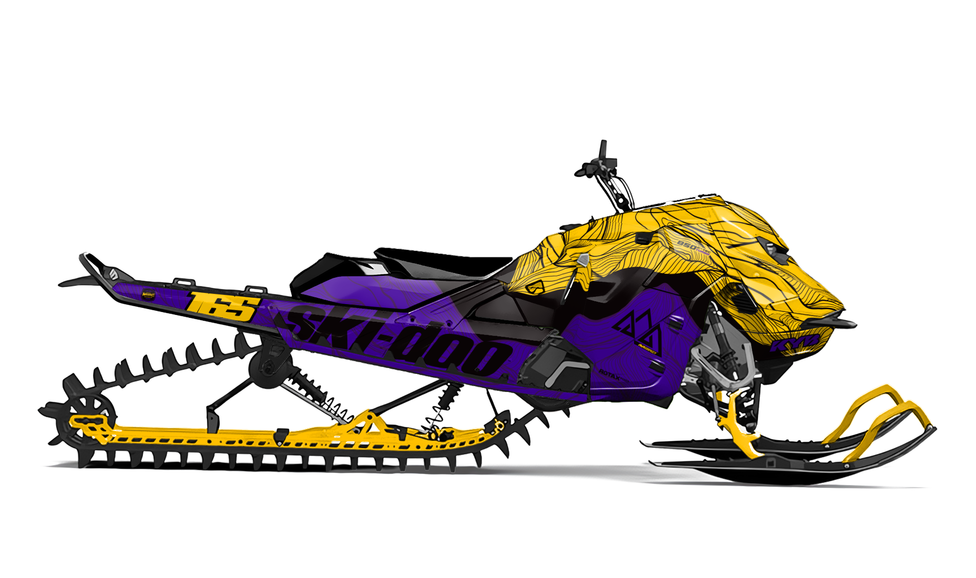 SKI-DOO BACKWOODS NEO-YELLOW & VIOLET GRAPHICS KIT