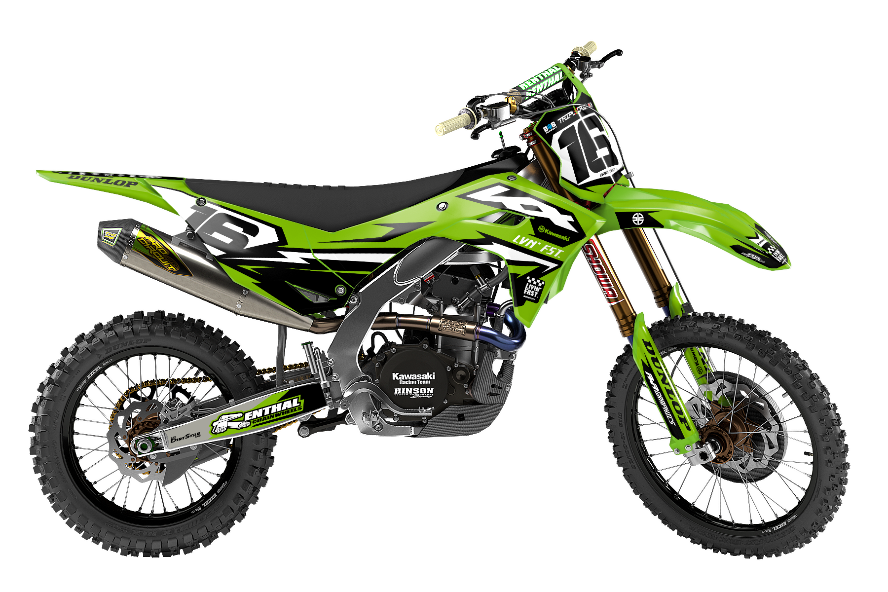 KX/KXF TWIST THROTTLE GRAPHICS KIT