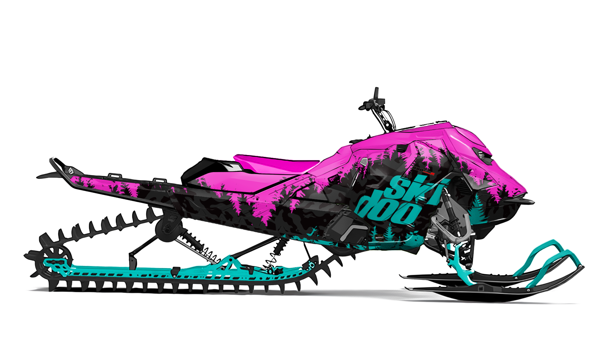 SKI-DOO TREERIDING AQUA & PINK GRAPHICS KIT