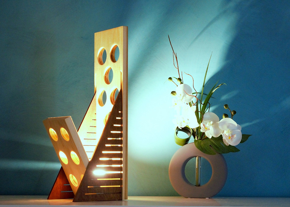 Halito: lampe design en bois massif