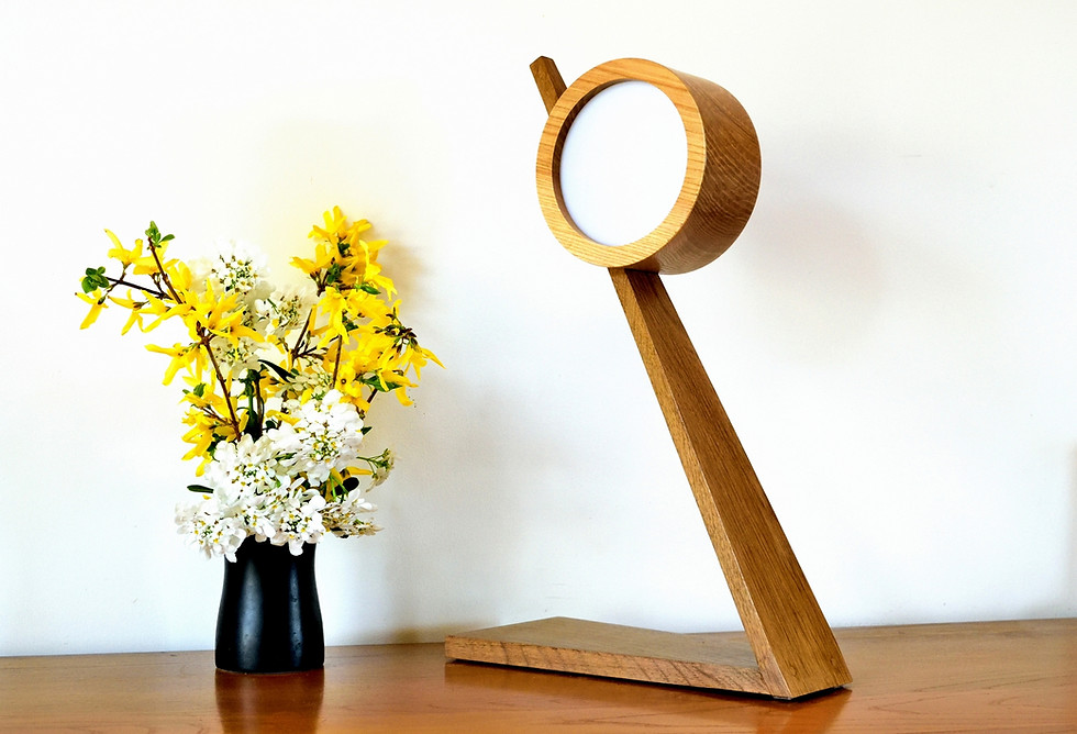 Terino: lampe en Frêne naturel et Chêne teinté