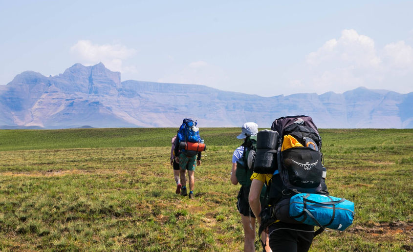 Hiking in Highmoor Nature Reserve, Drakensberg.