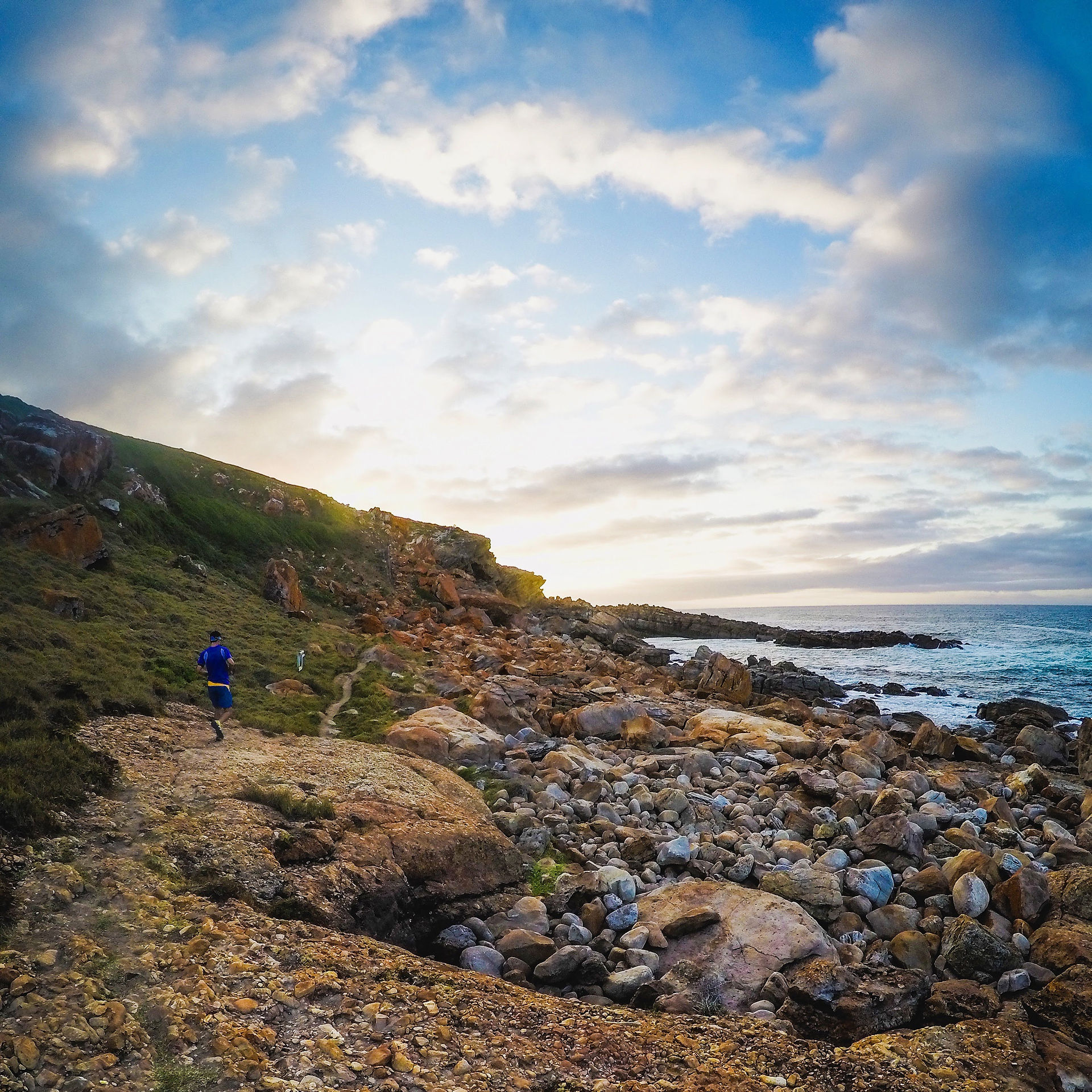 Trail running at Robberg.