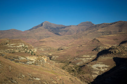 Towering peaks in winter at Golden Gate Highlands National Park.