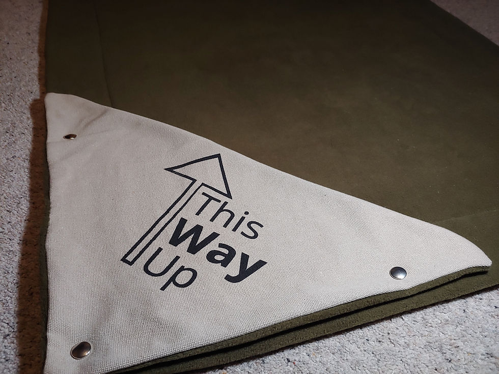 Thumbnail: screen printed, handmade cage liner with sage green anti-pill polar fleece