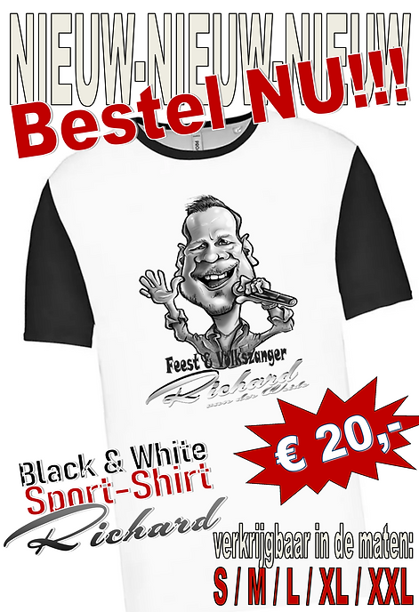 Bestel origineel zanger Richard Black & White Sportshirt