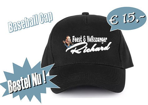 Baseball cap zanger Richard, bestel nu!!