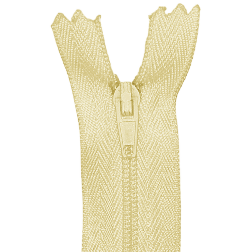 129 - CREMALLERA ESTÁNDAR - CRUDO AMARILLENTO O JAZMIN CLARO