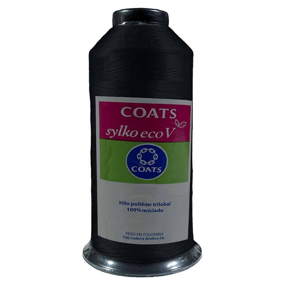 03AVA - HILO DE BORDAR - COATS SYLKO - BLACK - NEGRO