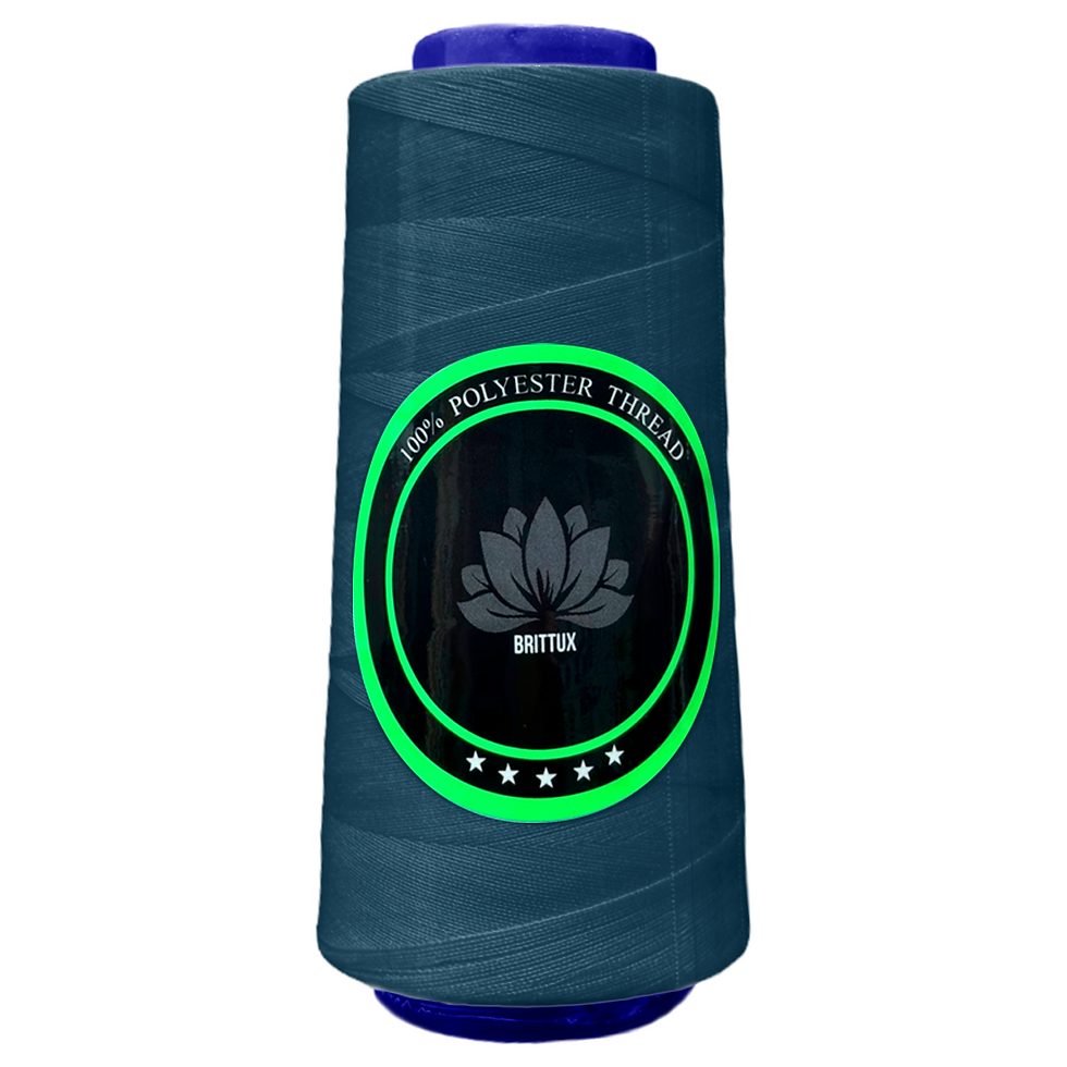 317 - AZUL PETROLEO VERDOSO (LEVEMENTE TURQUESA) - HILO POLIESTER - BRITTUX ★