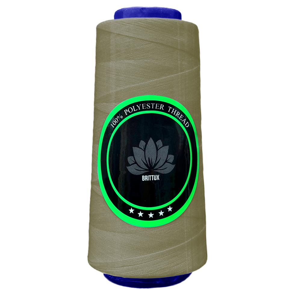 428 - BEIGE VERDE OLIVA APAGADO - HILO POLIESTER - BRITTUX ★