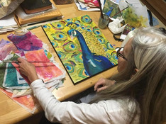 Painted papers collage workshop