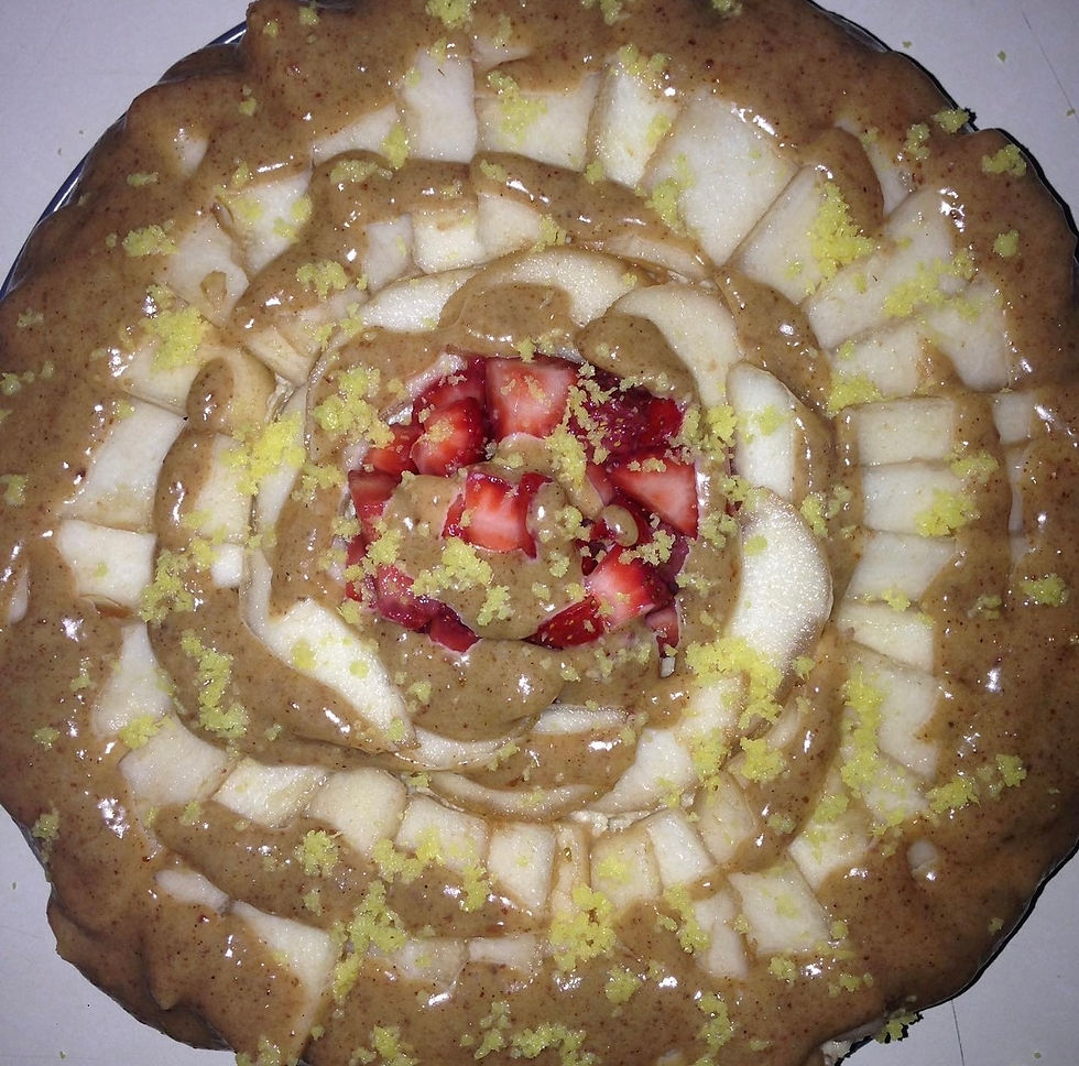 Gourmet Raw Pear Torte with Raw Carmel Sauce