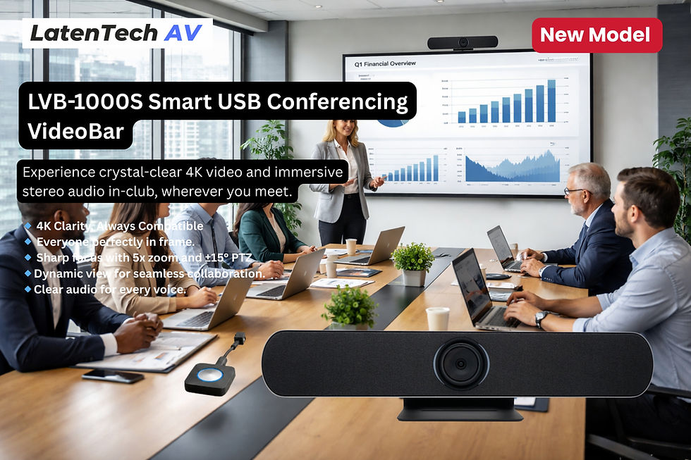 Upgrade Your Meeting Room with LatenTech AV LVB-1000S Smart USB Conferencing VideoBar in BYOD Mode