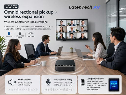 Empower Every Meeting with LatenTech AV LAV-7C Wireless Conference Speakerphone