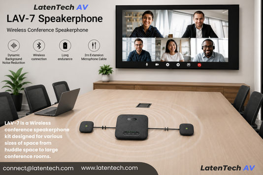 Upgrade Your Hybrid Meeting Room with Latentech AV LAV-7 USB & Bluetooth Speakerphone (Made in Singapore)