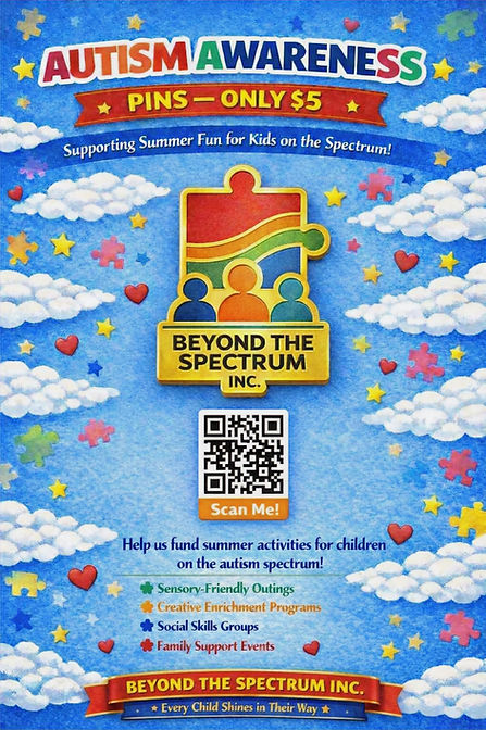 Autism Awareness Pins $5. Beyond the Spectrum Inc.