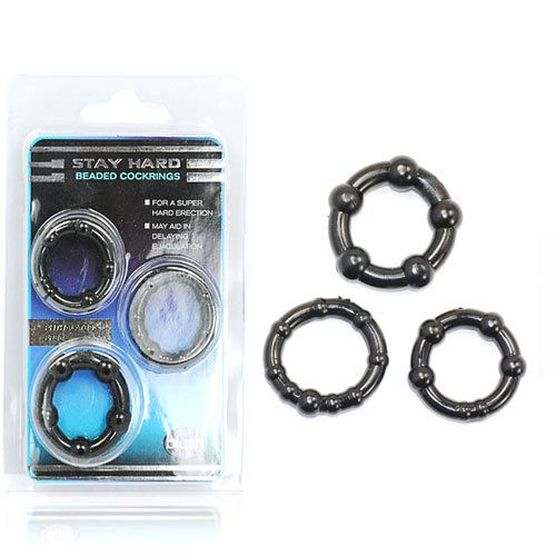 Thumbnail: Black Clear Triple Cockring Kit