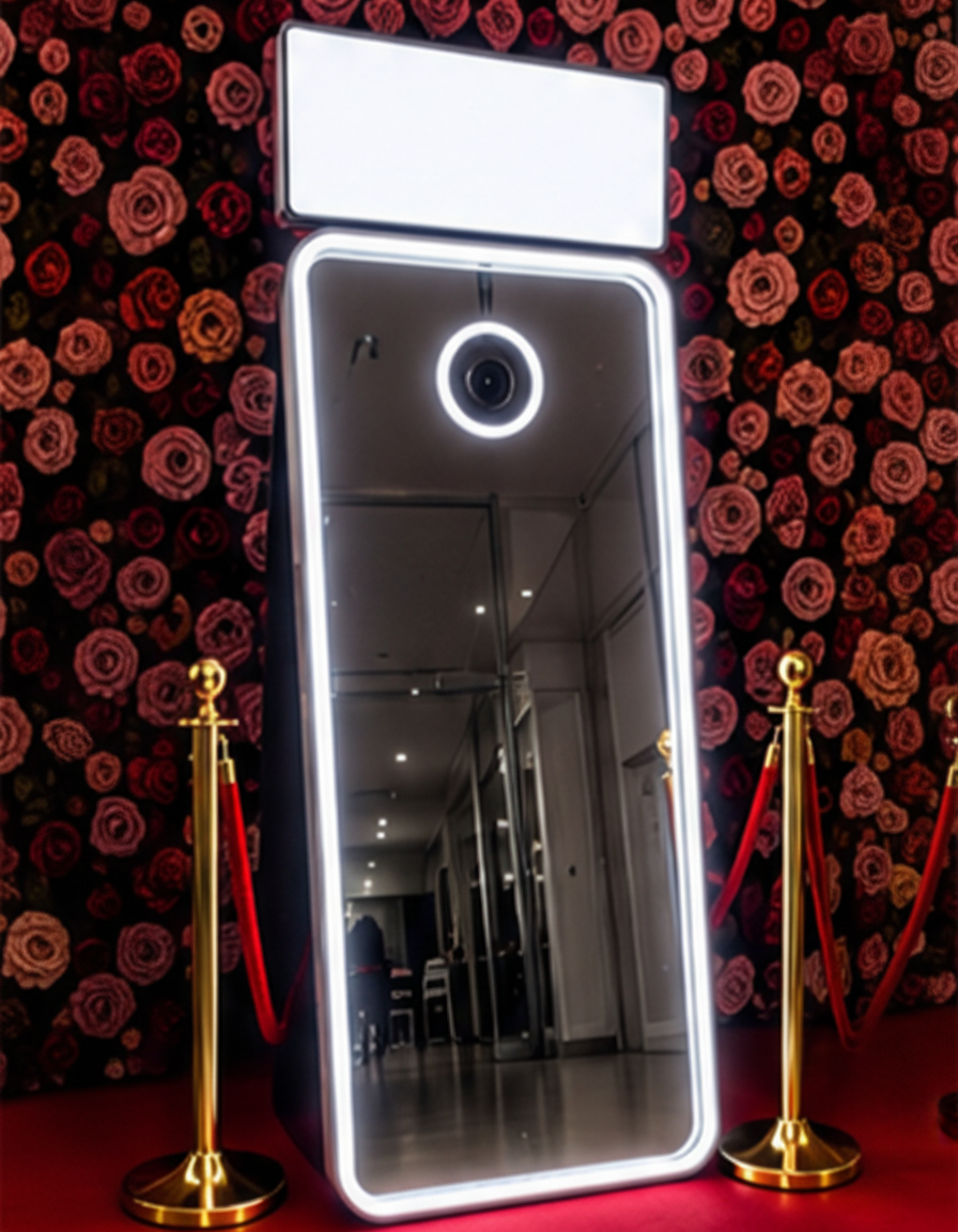 Interactive mirror photo booth rental for weddings and special events