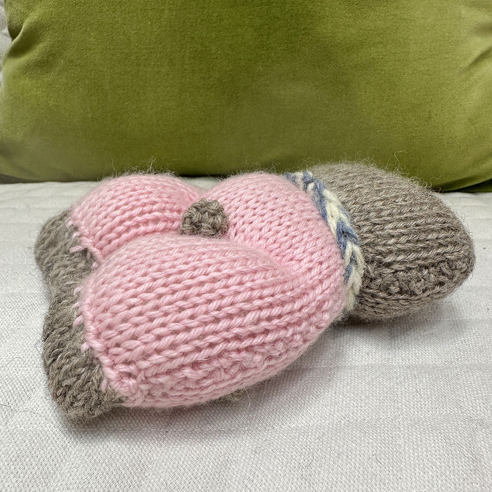 Thumbnail: Pug Woolie ~ Knitted Art Doll - Cotton candy