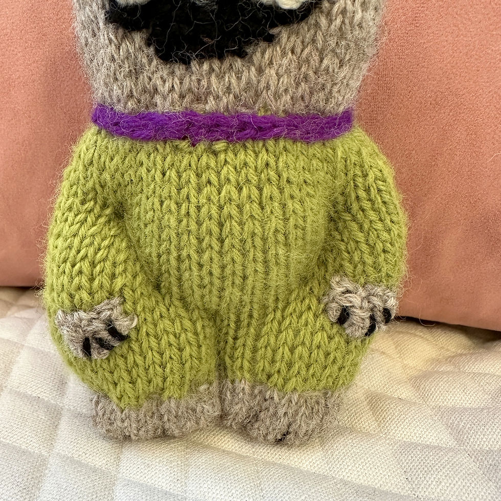 Thumbnail: Pug Woolie ~ Knitted Art Doll - Chives