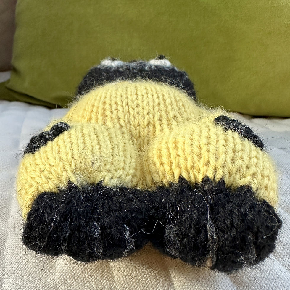 Thumbnail: Pug Woolie ~ Knitted Art Doll - Banana Cream Pie