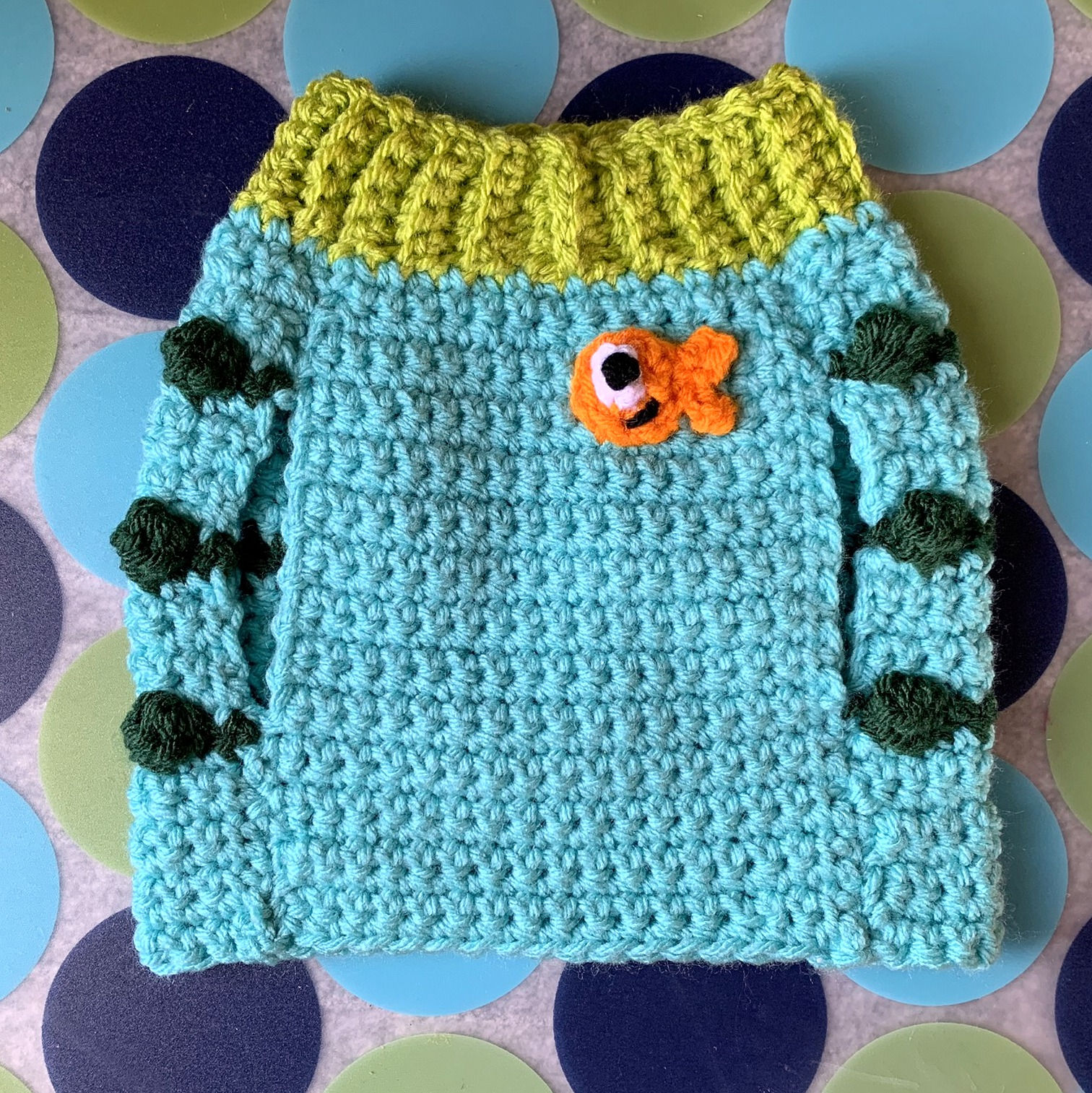 Size XS - Goldfish Badge Sweater Vest - Under The Sea